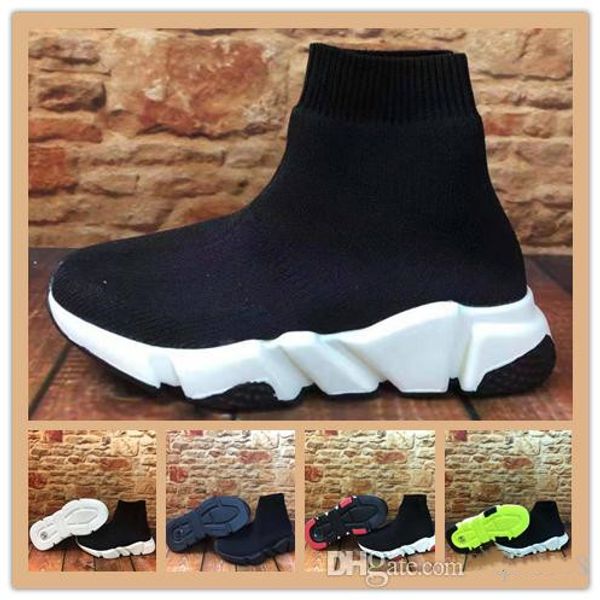 2020 Paris Speed ​​Trainer Preto Vermelho Vermelho Crianças Crianças Crianças Sock Sapatos Barato Moda Chaussures Sneakers Alta Qualidade Tamanho 25-35