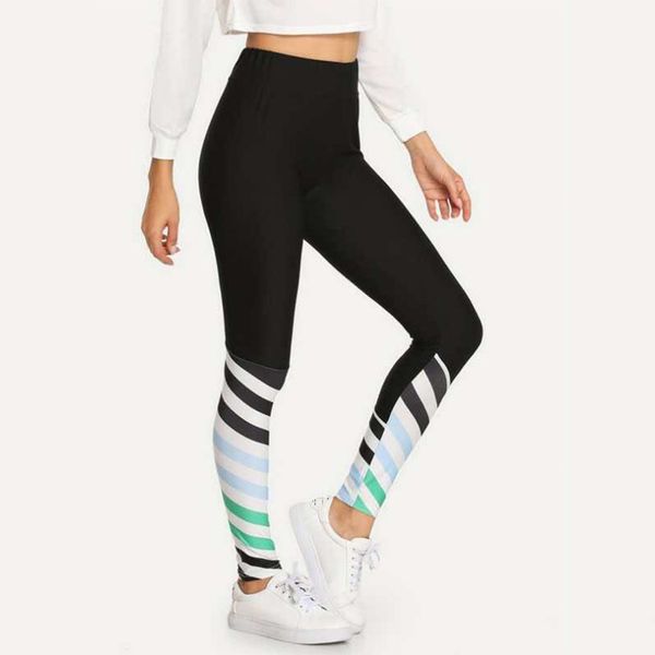 

women's fashion pants contrast color printed yoga pants sweatpants leggings gym tights running trousers fitness new, White;red