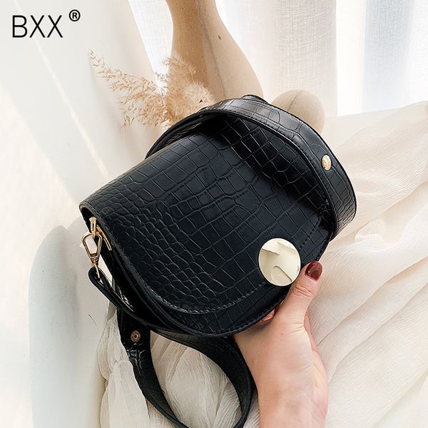 

bxx] crocodile pattern pu leather saddle bags for women 2020 spring new crossbody shoulder messenger bag female handbags hk449