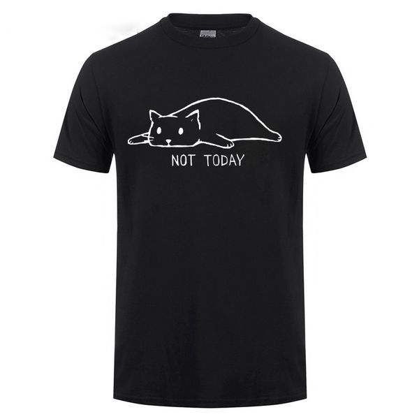 

cartoon kawaii lazy cat not today t shirt for men women funny birthday gifts present for friend girlfriend sister t-shirt, White;black
