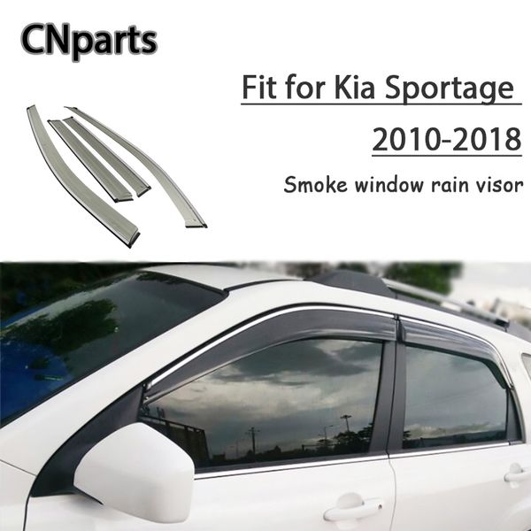 

cnparts 4pcs abs for kia sportage 2010-2018 car styling smoke window sun visor keep fresh air convection accessories