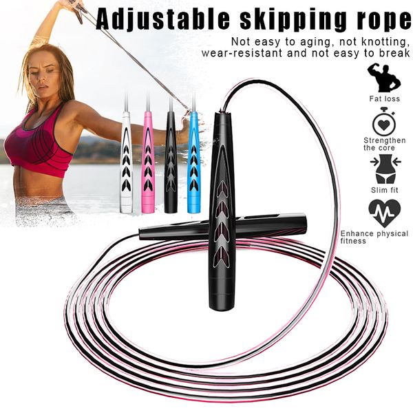 

adjustable skipping rope durable pvc lightweight ergonomic handle fast speed jump rope cable for exercise fitness training sport