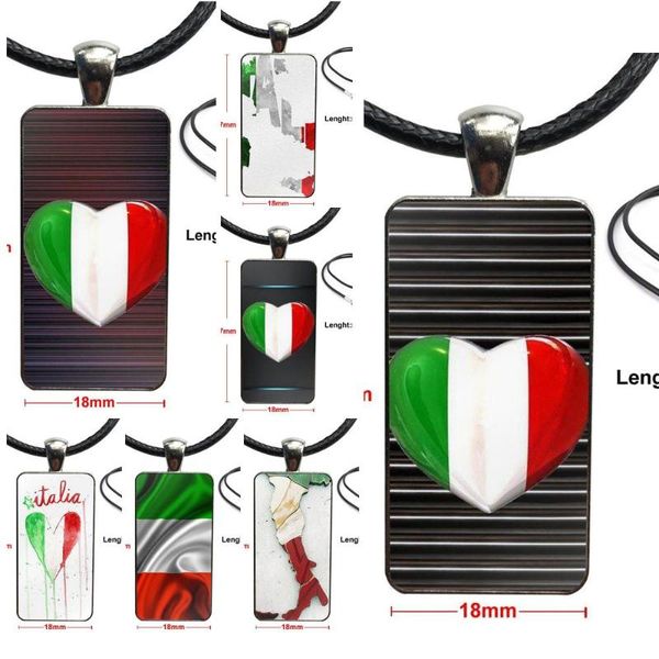 

for women party italy flag it eagle map fashion glass cabochon pendant necklace with women steel plated statement jewelry, Silver