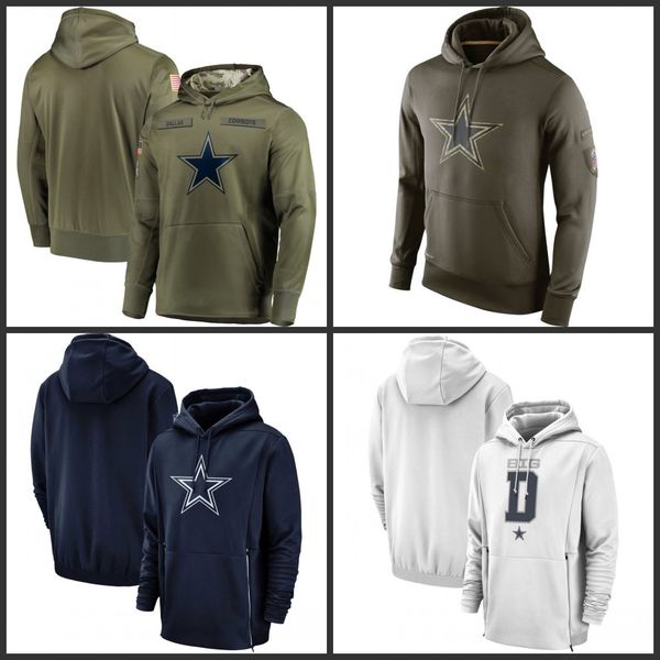 

2019 men cowboy weat hirt dalla alute to ervice ideline therma performance printed player team color pullover hoodie 4xl