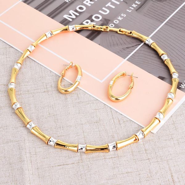 

viennois jewelry set for women baboom design necklace hoop earrings mix color earrings party jewelry, Silver