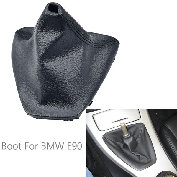 

auto real leather gear stick shift knob lever shifter gaiter boot dust-proof cover fit for e90 e91 e92 e93 car styling