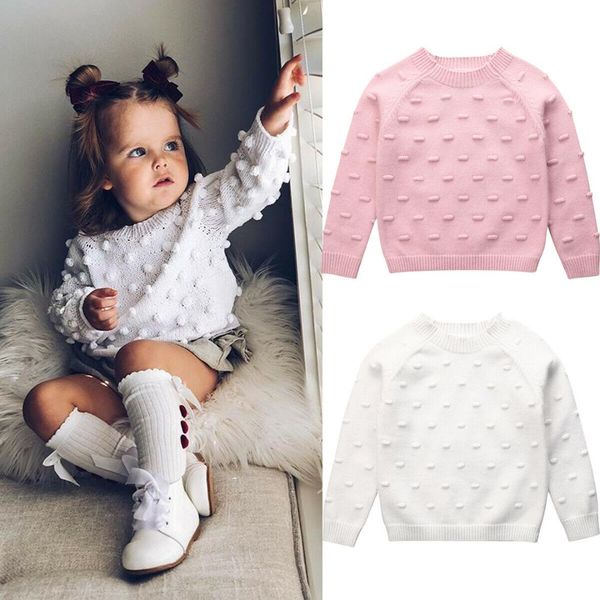 

2019 winter children cotton warm knitted pullovers sweaters kids boys girls solid sweater baby boys girls knitwear, Blue