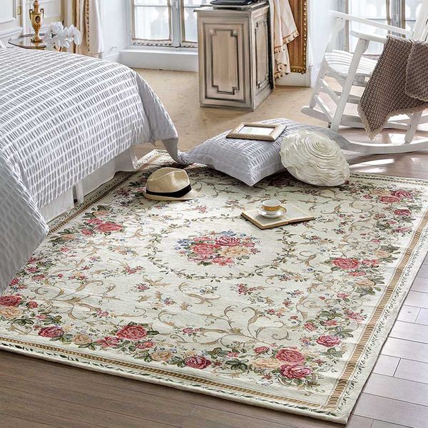 

pastoral plant floral pattern chenille material home carpet for living room bedroom study coffee table decorative warming room