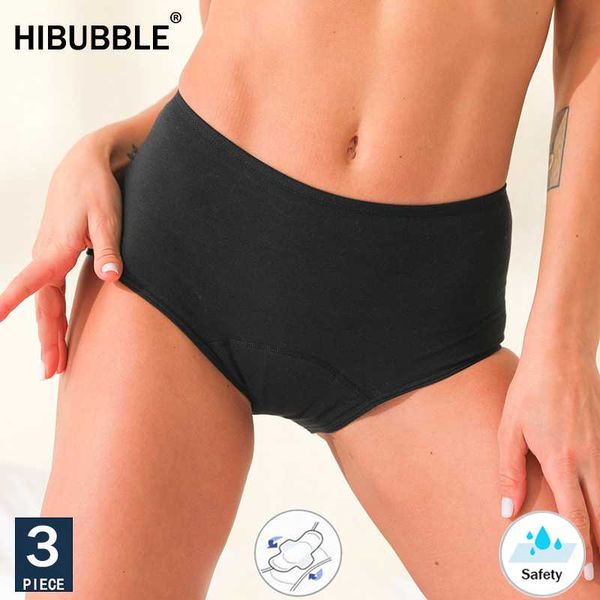 

women's panties high waist warm abdomen period leakproof menstrual underwear women breathable fast absorbent briefs plus size, Black;pink