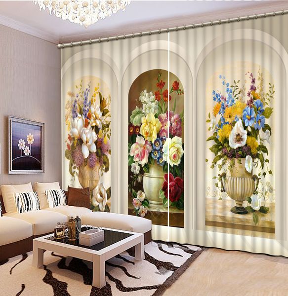 

with garden white chrysanthemum luxury blackout 3d window curtain living room bedroom drapes cortina customized size