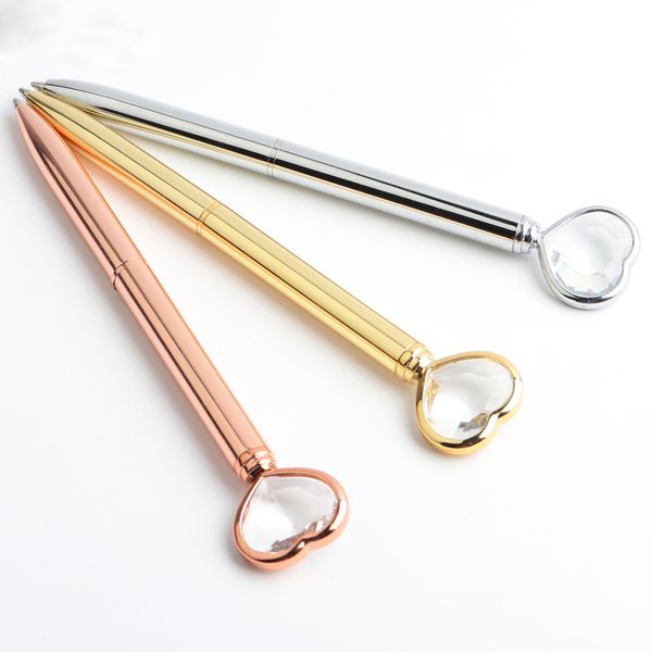 

Big diamond Pen Heart-shaped Scepter Ballpoint Pens For School Office Gift Stationery Metal Material High-grade Ball Pens, Multi-colored