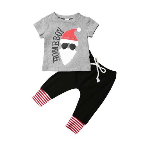 

new my 1st christmas baby boys xmas clothes santa claus pants outfits, White