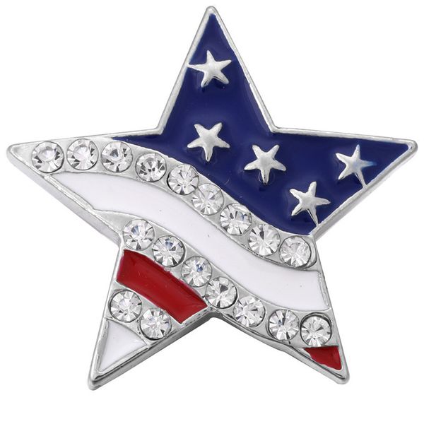 

6pcs/lot new snap jewelry big flag snaps 18mm metal snap button diy accessory, Golden;silver