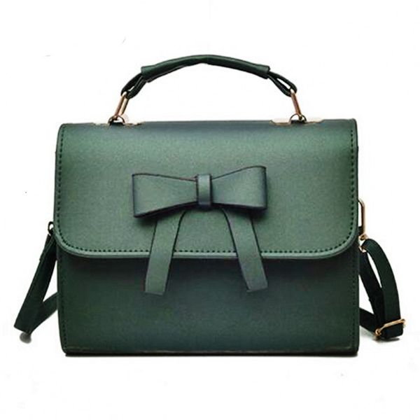 

new fashion bowknot women messenger bag solid color pu leather shoulder bag crossbody small girls bag handbags