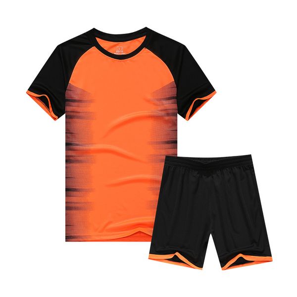 

men blank double-sided football team uniforms kits sports clothes tracksuits personality customized football sets with shorts c11-21, Blue;black