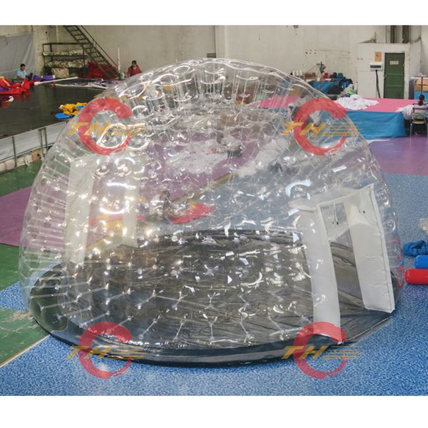 

air ship to door, 5m/6m/8m diameter big igloo transparent dome clear bubble inflatable tent for party