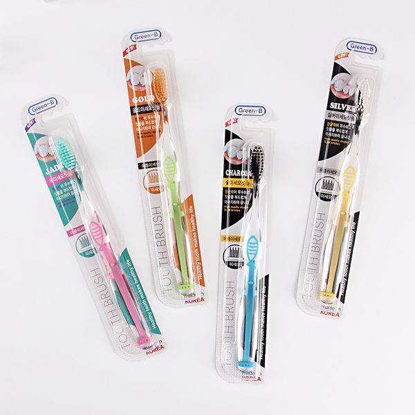 

imported from south korea bamboo charcoal nanometer antibacterial brush filaments toothbrush shui jing bing single bottle