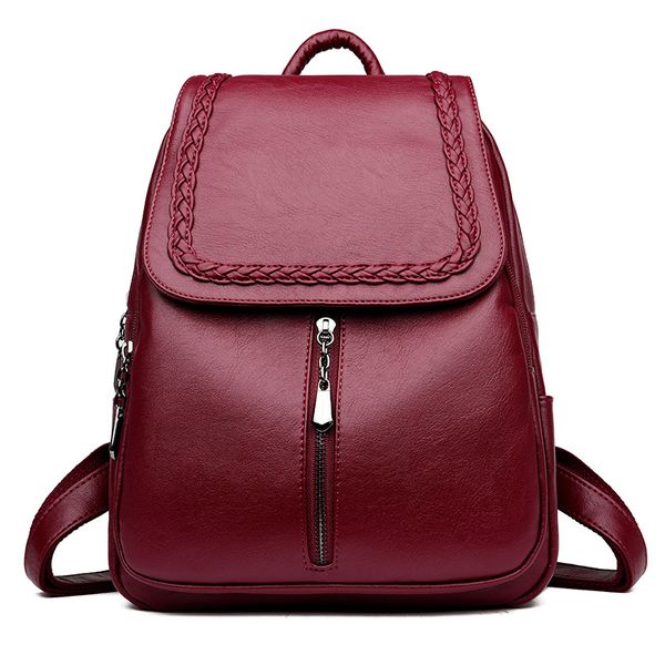 

brand new female backpack women backpack leather school bag women fashion designer leather bagpacks for girls 2018 cj191212