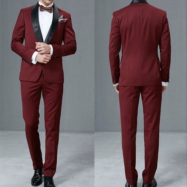 

custom made groomsmen dark red groom tuxedos shawl black lapel men suits wedding/prom man blazer ( jacket+pants+tie, White;black