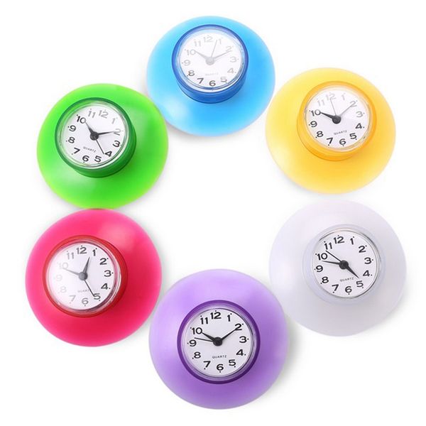 

waterproof kitchen bathroom bath shower clock suction cup sucker wall decoration