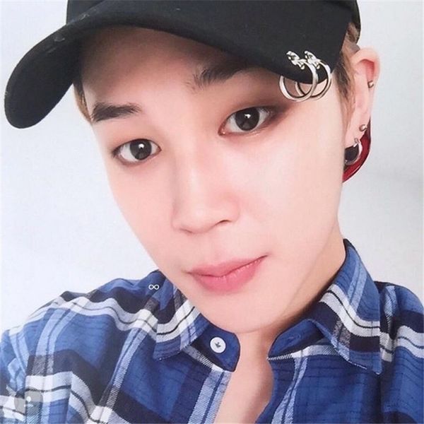 

selling 2019 bts live the wings tour fashion k pop iron ring hats adjustable baseball cap 100% handmade ring drop shipping, Black;white