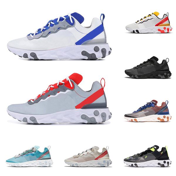 

2020 react element 55 87 running shoes for men women triple black dusty peach anthracite mens trainer outdoor sports sneakers runners