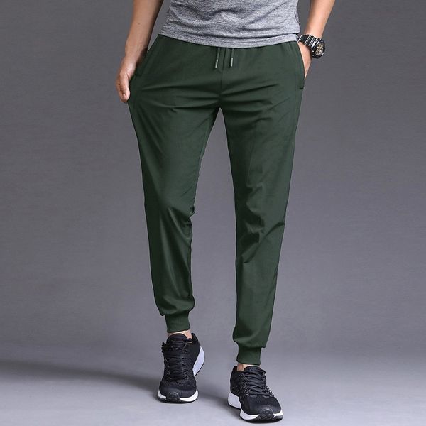 

new fashion men's pants men's new fashion autumn casual solid trousers paddy drawstring long pants clothing drop shipping, Black