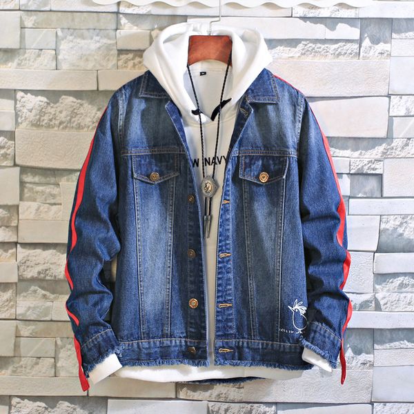 

027 new products fashion men's denim jacket youth men's students korean-style slim fit coat, Black;brown