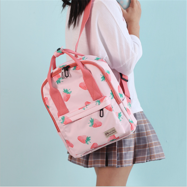 

cute girl's backpack women canvas backpacks candy color waterproof school bags for teenagers girls small fruits paint backpack