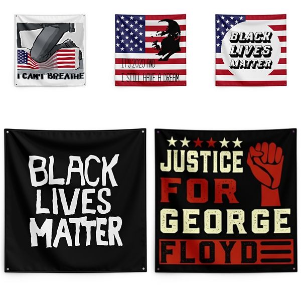 

justice for george floyd printing tapestry black lives matter household wall banner 150*150cm #qa19712