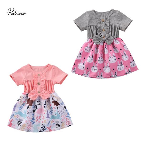 

2020 baby summer clothing 1-5t kids infant baby girl dress взъерошенное платье с коротким рукавом цветочные лоскутные партии принцесса плать, Red;yellow