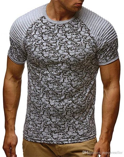 

mens европейского и американского фитнес crew neck футболка мода дышащего лето mens вскользь подросток тенниска, White;black