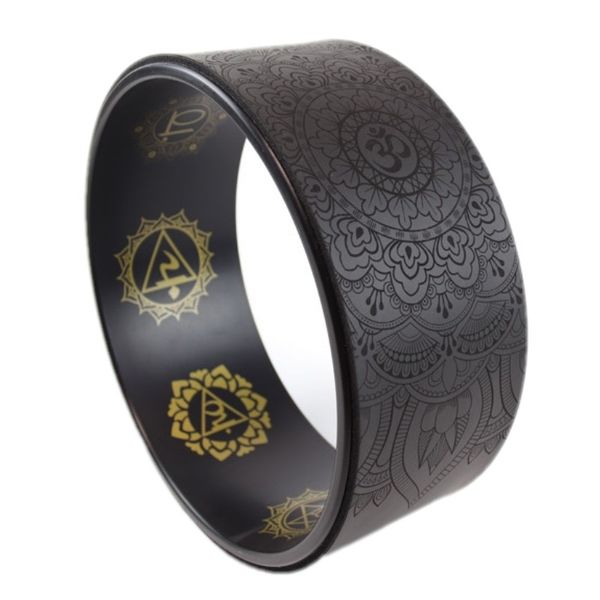 

printed yoga wheel pilates circle natural rubber anti-slip wheel fitness equipment roller back training ring customizable