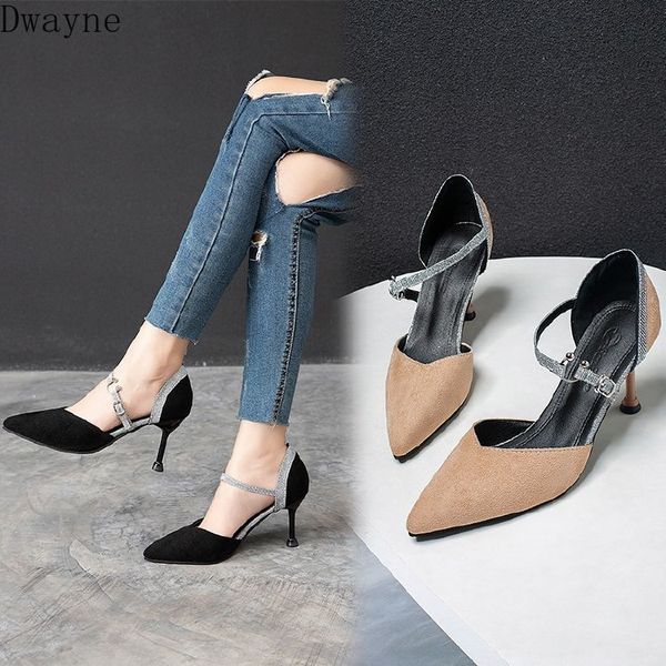 

sweet small fresh high heels ladies fine with pointed single shoes 2020 new simple elegant women's shoes fashion pumps work shoe, Black