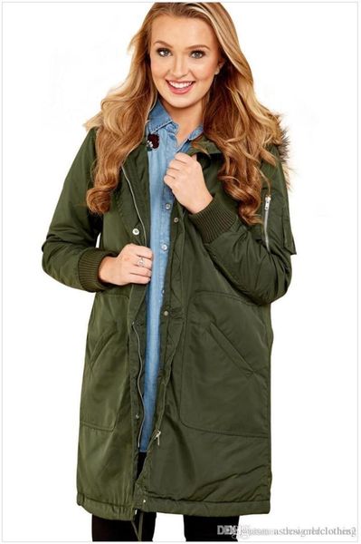 

coats fashion solid color faux fur collar winter jacket casual warm womens outerwear designer womens trench, Tan;black