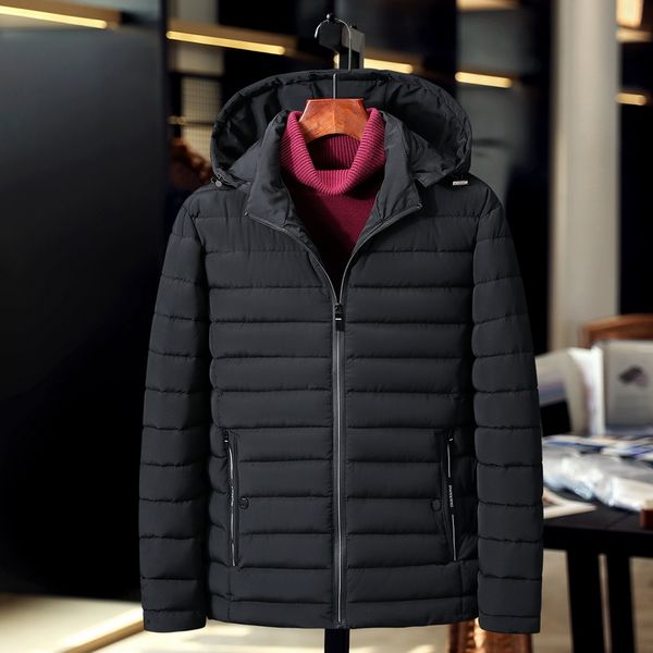 

new men cotton parka jackets hot sale quality autumn winter warm outwear slim mens coats casual windbreak jackets 1709, Black