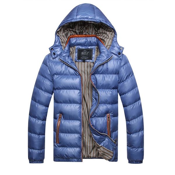 

2016 new brand man fashion warm parkas size -3xl pure color design cotton-padded style young men winter down jackets g249, Tan;black