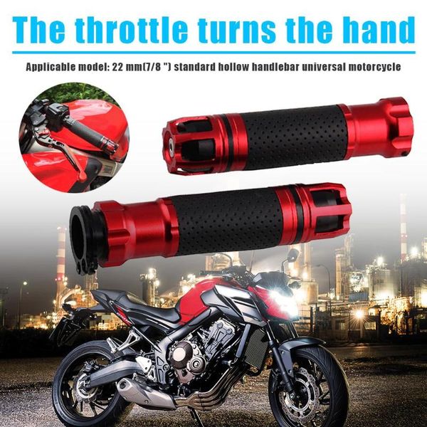 

7/8 22mm handlebar cnc aluminum alloy non-slip nc machining technology durable rotatable motorcycle throttle hand grips