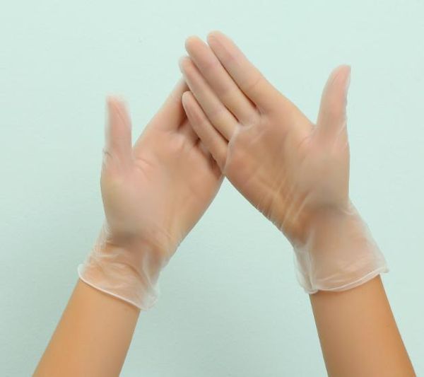 

disposable transparent pvc gloves powder (non latex) - pack of 100 pieces gloves anti-skid anti-acid gloves