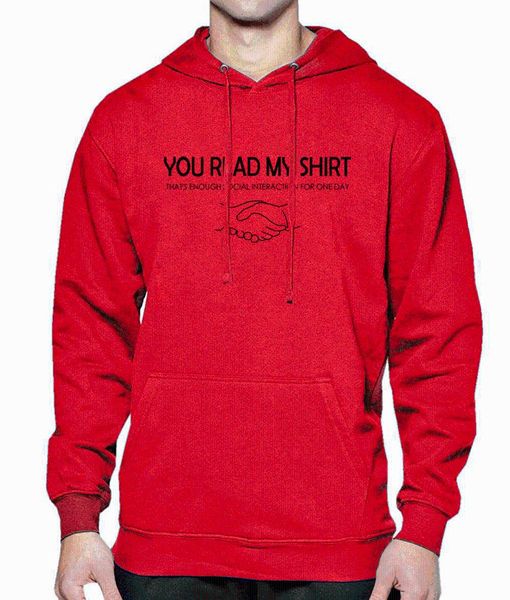 

you read my shirt shake hands funny print 2017 winter new hoody sweatshirts men fashion streetwear hoodie men's sportswear, Black