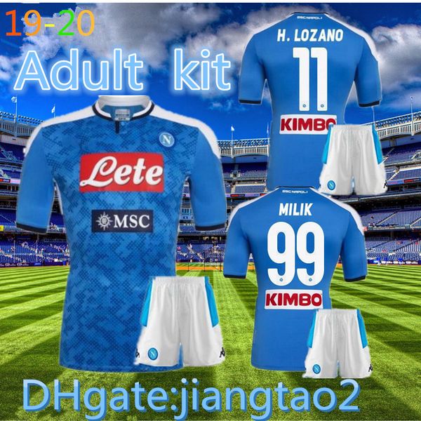 

2019 2020 ac napoli футбол джерси комплект дома для взрослых 19 20 naples zieliński гамшик insigne мертенс кальехон verd трикотажных изделий, Black