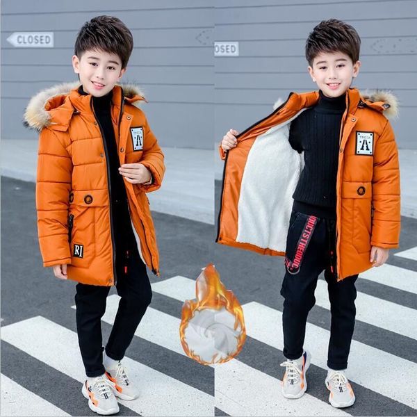

boys winter jacket kids coats boys winter kids coats children plus velvet thickened cotton jacket coat, Blue;gray