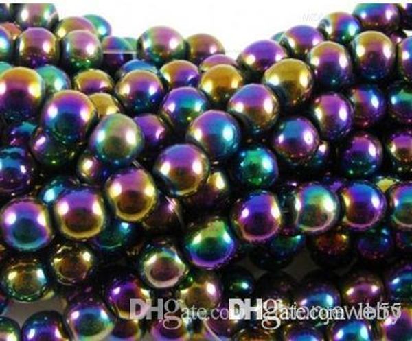 

z94 8mm 10mm 200pcs/lot silver gold plated multicolor hematite round bead beads crystal loose ball bead crystal i352 w62