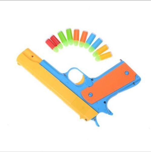 

bullet pistol simulation interaction game toy bullet pistol outdoor activity game toy gun set soft#qss