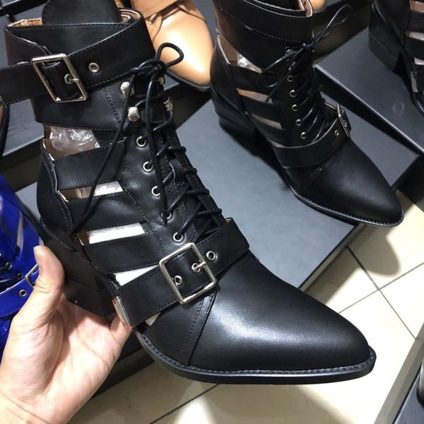 

with boots woman black hollow out high with boots genuine leather sharp short