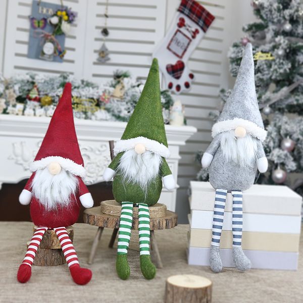 

christmas decorations no face old man doll nordic style christmas santa claus plush tied beard hanging legs forest old man doll