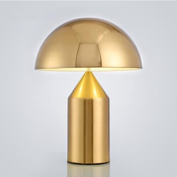 

postmodern minimalist light bedroom study table light nordic personality creative mushroom table lamp black gold white