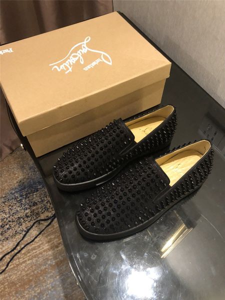 

fashion luxury red bottom shoes men's platform shoes red soles boots non-slip wear-resistant men's and women's casual shoes c, Black