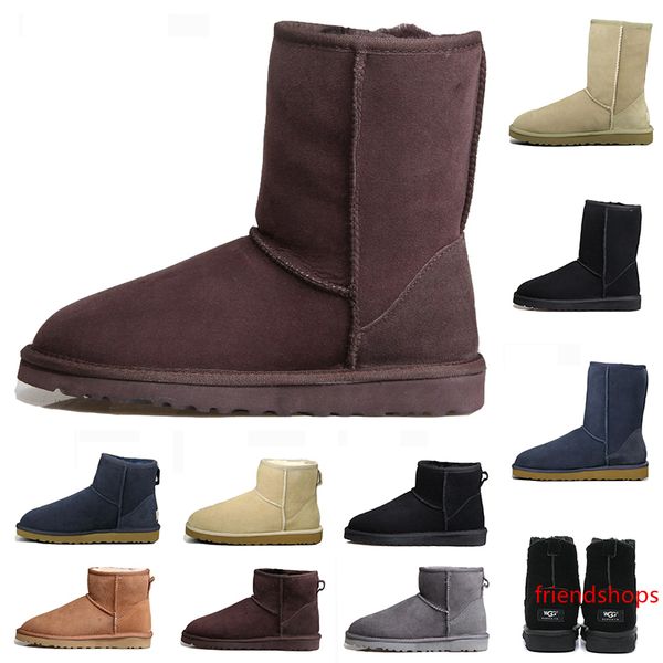 

2019 luxury designer wgg snow boots women s australia classic ankle boots black grey chestnut navy blue women girl half boots size eur 36-41