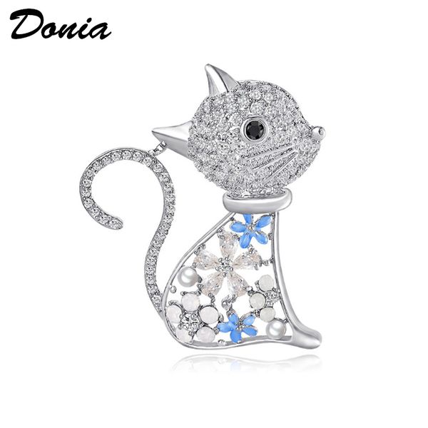 

donia jewelry european and american popular mouse brooch copper micro inlaid zircon brooch gift brooch christmas coat scarf accessories, Gray